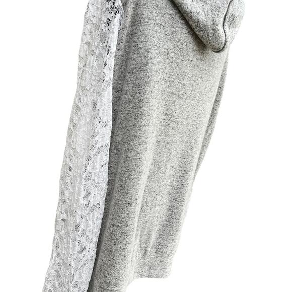 TORRID, SUPER SOFT, women's  size 2 (18-20 2X) hoodie, gray with lace sleeves - Picture 8 of 10